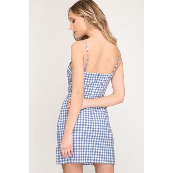 Gingham Print Dress - Picture 2 of 5